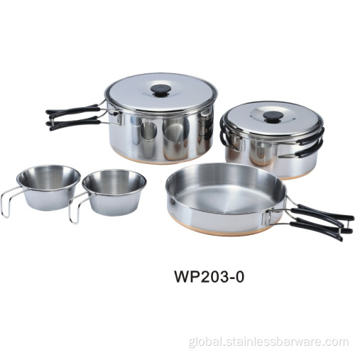 Stainless Steel Camping Pot Stainless steel pots and pans set for hiking Supplier